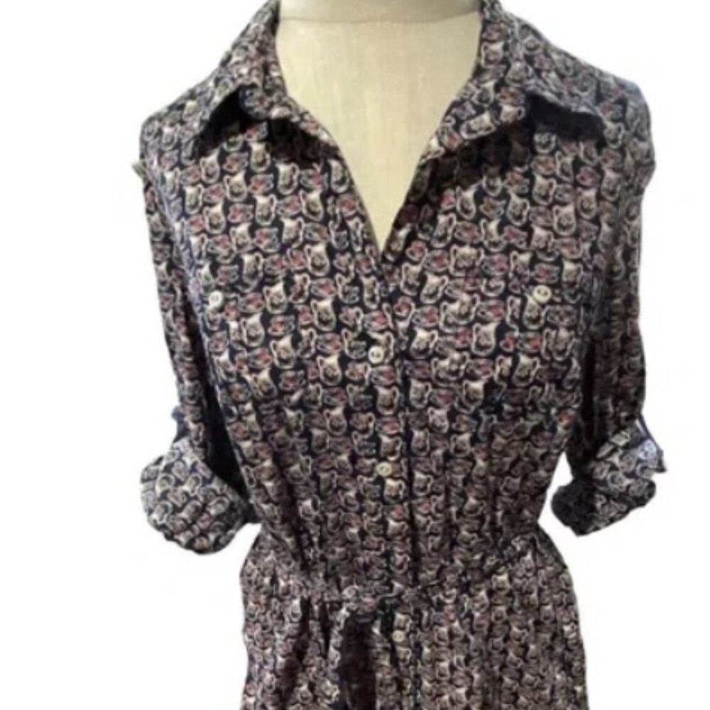 TOMMY HILFIGER COLLARD FRONT BUTTON SHIRT DRESS